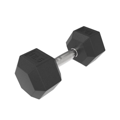 12.5kg HD Rubber Hex Dumbbell - Industrial Athletic