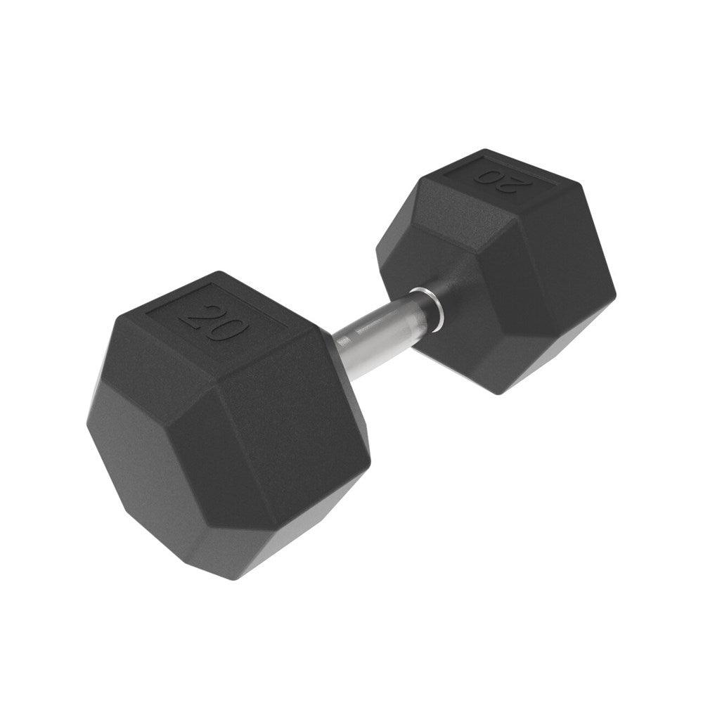 20kg HD Rubber Hex Dumbbell Industrial Athletic