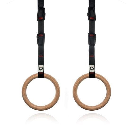 28mm Wooden Rings + Comp Straps - Industrial Athletic