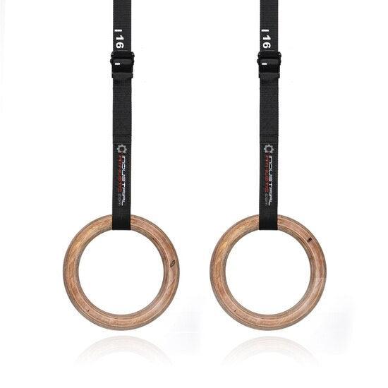 32mm Wooden Rings + Strap Set - Industrial Athletic