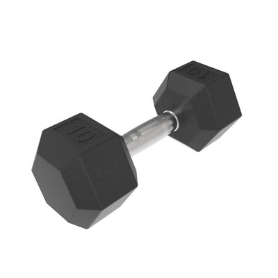 10kg HD Rubber Hex Dumbbell - Industrial Athletic