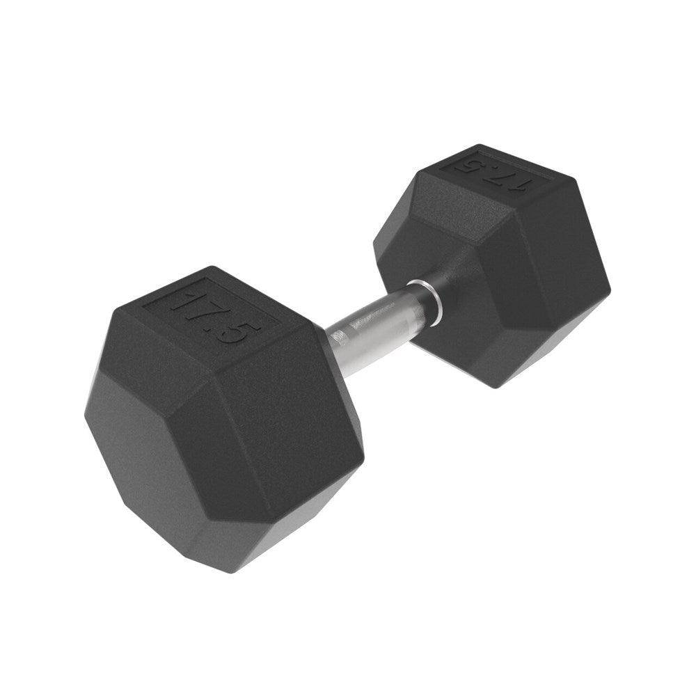 17.5kg HD Rubber Hex Dumbbell - Industrial Athletic