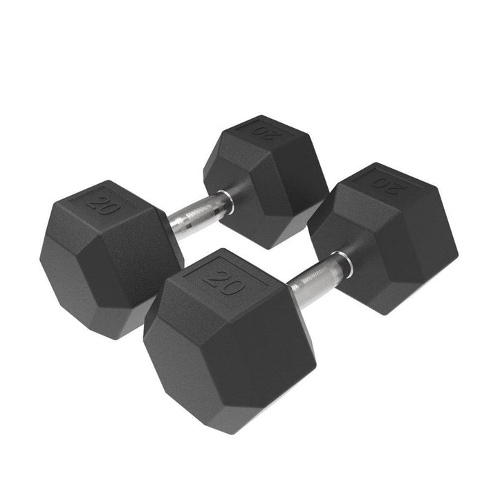 20kg HD Rubber Hex Dumbbell - Industrial Athletic