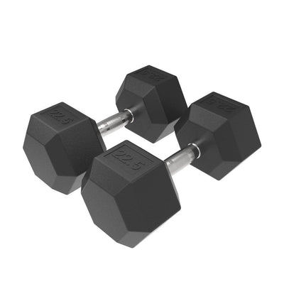 22.5kg HD Rubber Hex Dumbbell - Industrial Athletic