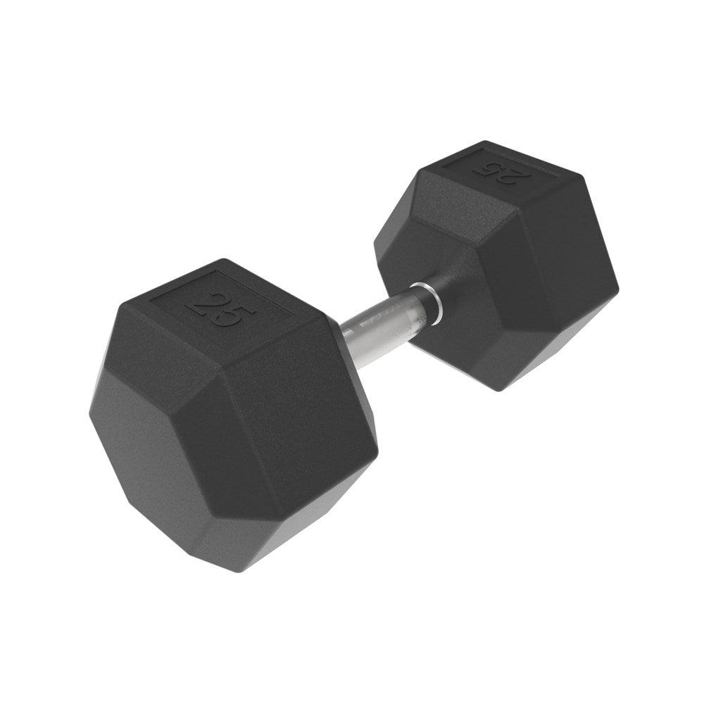 25kg HD Rubber Hex Dumbbell - Industrial Athletic