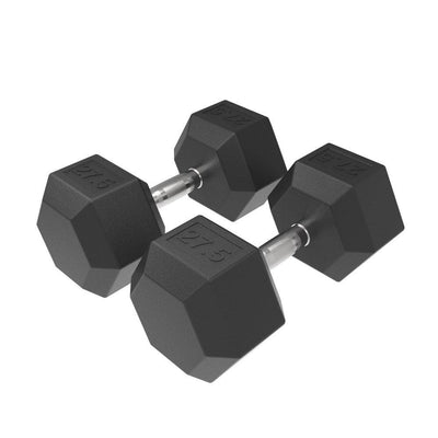 27.5kg HD Rubber Hex Dumbbell - Industrial Athletic