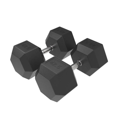 42.5kg HD Rubber Hex Dumbbell - Industrial Athletic
