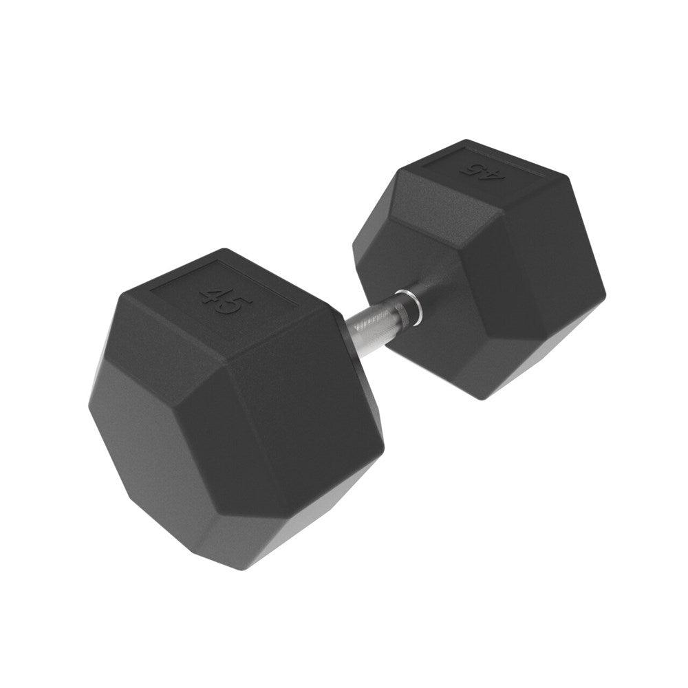 45kg HD Rubber Hex Dumbbell - Industrial Athletic