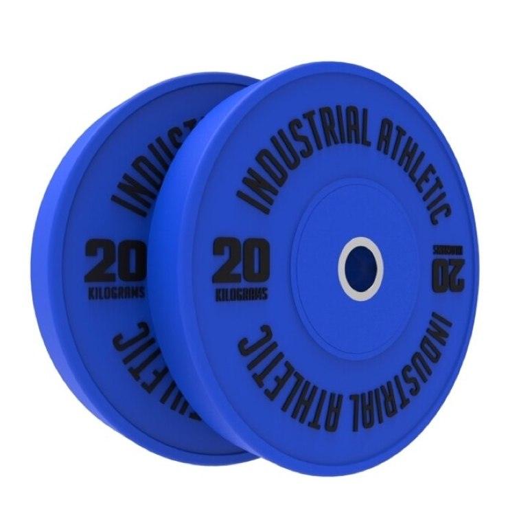 20kg HD Bumper Plates - Blue/Pair - Industrial Athletic
