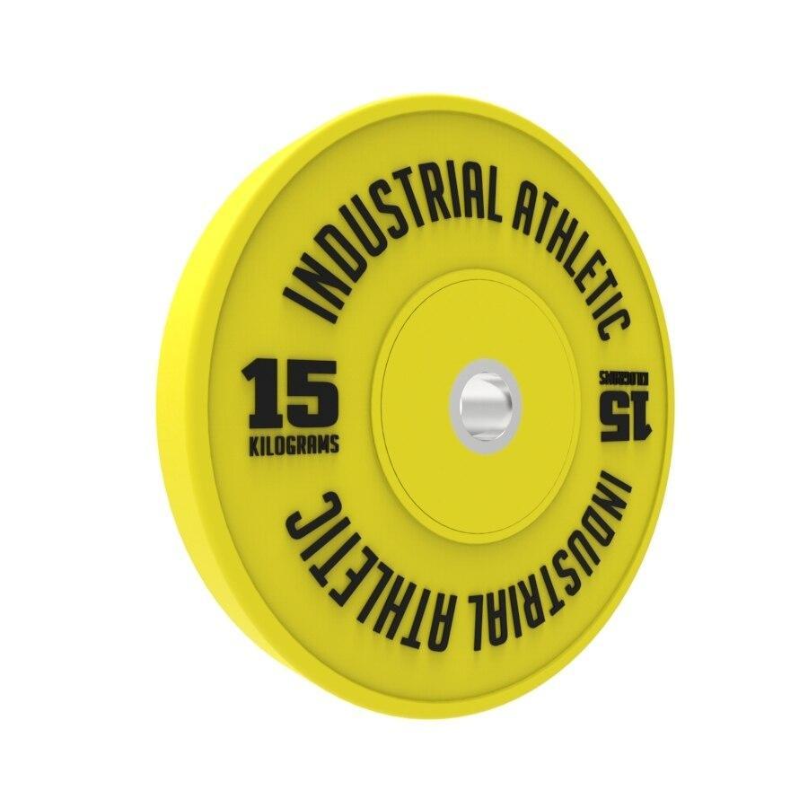 15kg HD Bumper Plates Yellow/Pair - Industrial Athletic