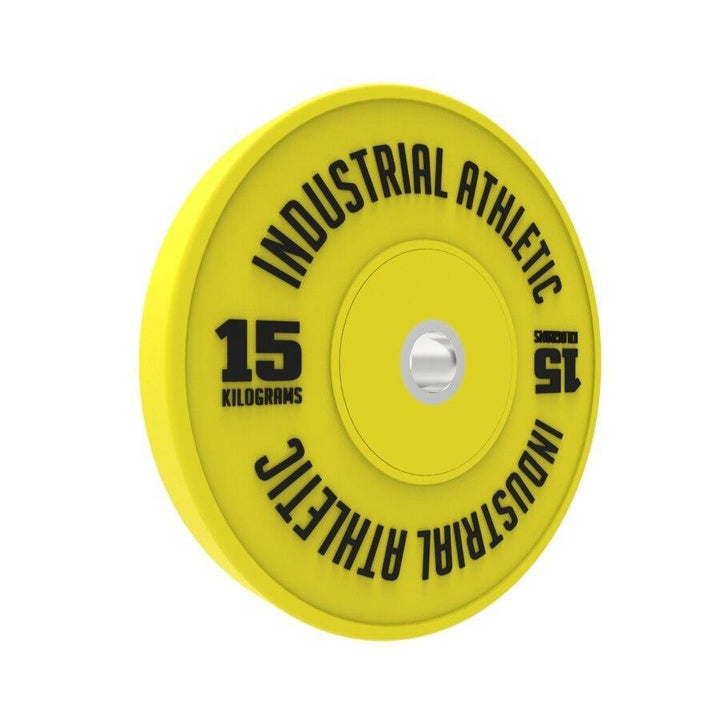 15kg HD Bumper Plates Yellow/Pair - Industrial Athletic