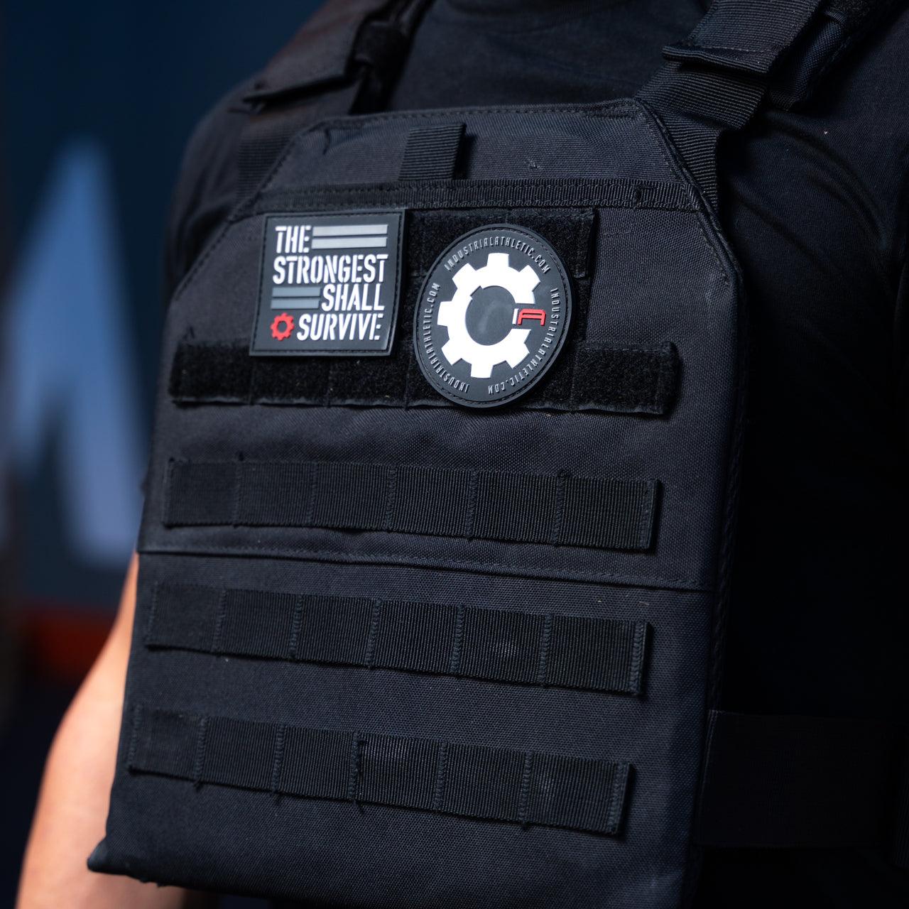 Compact Tactical Vest - Black Camo +5KG Plates - Industrial Athletic