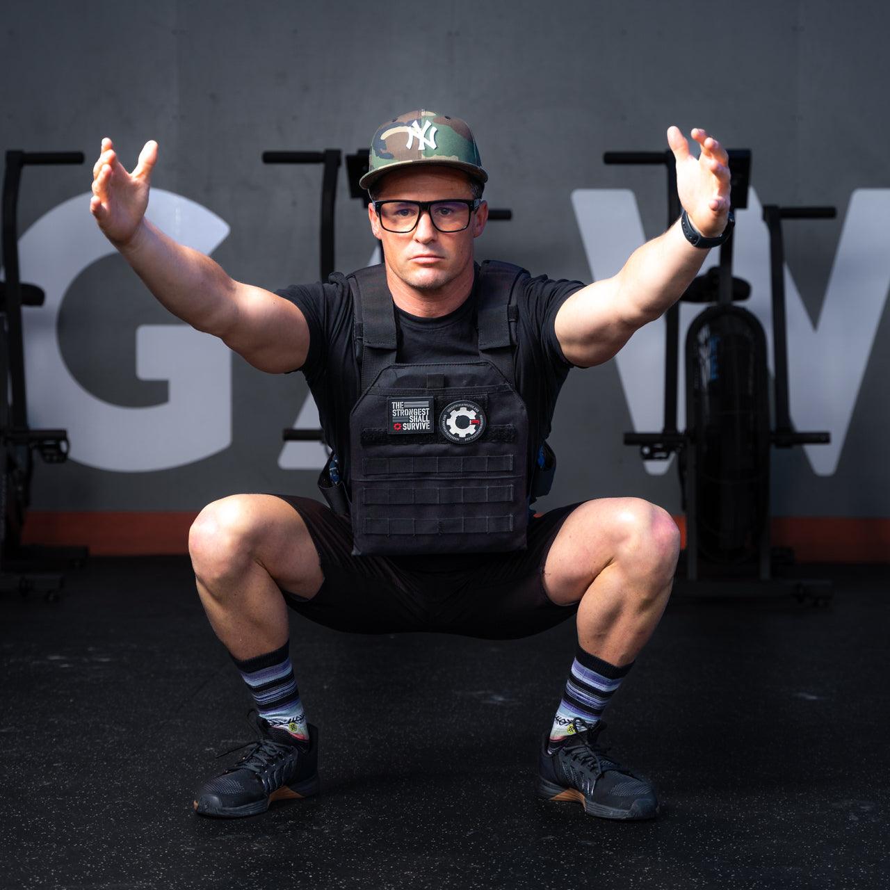 Compact Tactical Vest - Grey +10KG Plates - Industrial Athletic