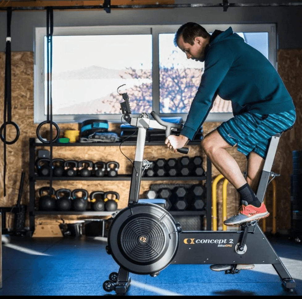 Athlete riding the Concept2 Bike Erg